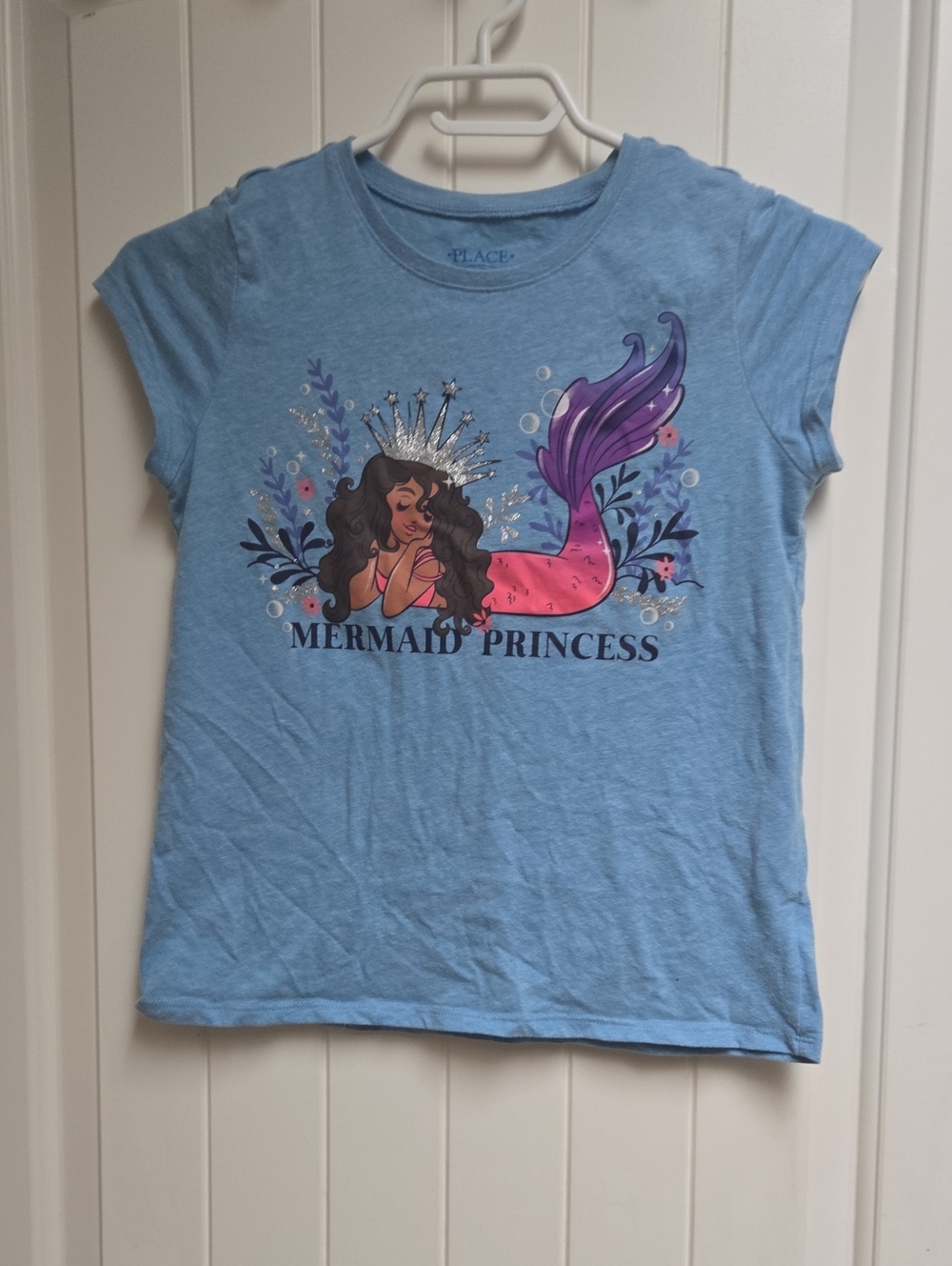 The Children's Place Light Blue Mermaid Princess Tee with Pink & Purple Tail